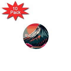 Mountain Landscape Sky Fuji Nature 1  Mini Buttons (10 Pack)  by Cendanart