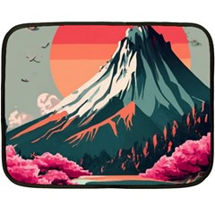 Mountain Landscape Sky Fuji Nature Fleece Blanket (mini) by Cendanart
