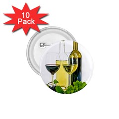 White Wine Red Wine The Bottle 1 75  Buttons (10 Pack) by Ket1n9