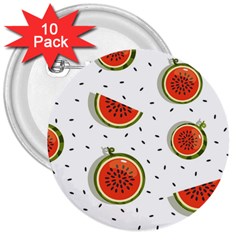 Seamless Background Pattern-with-watermelon Slices 3  Buttons (10 Pack)  by Ket1n9