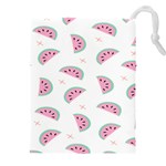 Seamless Background With Watermelon Slices Drawstring Pouch (5XL) Front