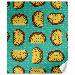 Taco Drawing Background Mexican Fast Food Pattern Canvas 8  X 10  by Ket1n9