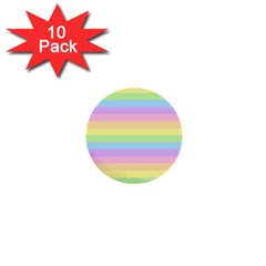 Cute Pastel Rainbow Stripes 1  Mini Buttons (10 Pack)  by Ket1n9