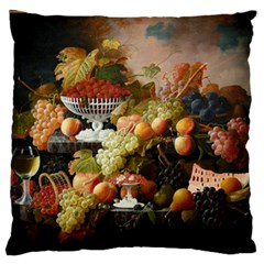 Abundance Of Fruit Severin Roesen Large Premium Plush Fleece Cushion Case (one Side) by Hannah976