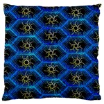 Blue Bee Hive Pattern Standard Premium Plush Fleece Cushion Case (One Side) Front