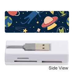 Seamless Pattern With Funny Alien Cat Galaxy Memory Card Reader (stick) by Ndabl3x
