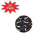 Time Nonlinear Curved Undirected 1  Mini Buttons (10 pack)  Front
