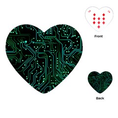 Circuits Circuit Board Green Playing Cards Single Design (heart) by Ndabl3x