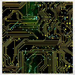 Circuits Circuit Board Yelow Canvas 16  X 16  by Ndabl3x
