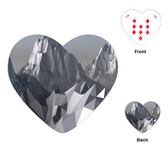 Gray Mountain Illustration Grey Mountain Digital Playing Cards Single Design (heart) by Cendanart