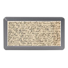 Close Up Photo Of Black Text Old Handwriting Leave Old Script Memory Card Reader (mini) by Cendanart
