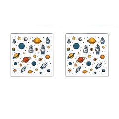 Set Cartoon Symbol Pattern Cufflinks (square) by Bedest