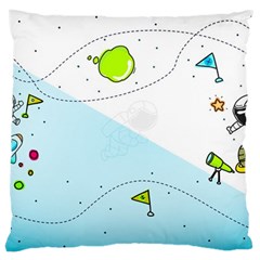 Astronaut Spaceship Large Cushion Case (two Sides) by Bedest