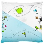 Astronaut Spaceship Large Cushion Case (Two Sides) Front