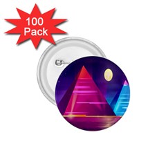 Egyptian Pyramids Night Landscape Cartoon Art 1 75  Buttons (100 Pack)  by Bedest