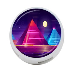 Egyptian Pyramids Night Landscape Cartoon Art 4-port Usb Hub (one Side) by Bedest
