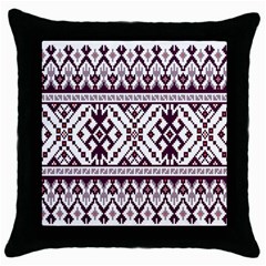 Illustration Ukrainian Folk Seamless Pattern Ornament Throw Pillow Case (black) by Bedest