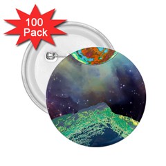 Psychedelic Universe Color Moon Planet Space 2 25  Buttons (100 Pack)  by Cendanart