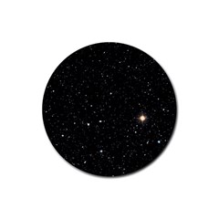 Sky Black Star Night Space Edge Super Dark Universe Rubber Round Coaster (4 Pack) by Cendanart