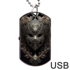 Mask Tribal Dog Tag Usb Flash (one Side) by Ndabl3x