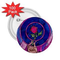 Enchanted Rose Stained Glass 2 25  Buttons (100 Pack)  by Cendanart