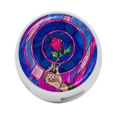 Enchanted Rose Stained Glass 4-port Usb Hub (one Side) by Cendanart