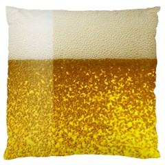 Light Beer Texture Foam Drink In A Glass Large Cushion Case (one Side) by Cemarart