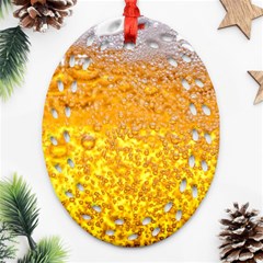 Liquid Bubble Drink Beer With Foam Texture Ornament (oval Filigree) by Cemarart