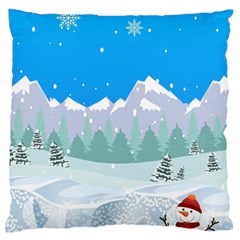 Snowman Orest Snowflakes Standard Premium Plush Fleece Cushion Case (one Side) by Hannah976