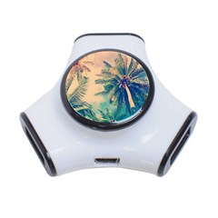 Palm Trees Beauty Nature Clouds Summer 3-port Usb Hub by Cemarart