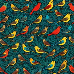 Bird Pattern Colorful Play Mat (rectangle) by Cemarart