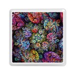 Floral Fractal 3d Art Pattern Memory Card Reader (Square) Front