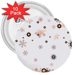 Golden-snowflake 3  Buttons (10 pack)  Front