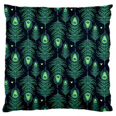 Peacock Pattern Standard Premium Plush Fleece Cushion Case (one Side) by Cemarart