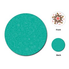 Background, Doodle, Pattern, Playing Cards Single Design (round) by nateshop