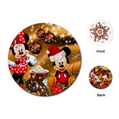 Cartoons, Disney, Merry Christmas, Minnie Playing Cards Single Design (round) by nateshop