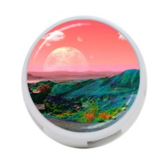 Unicorn Valley Aesthetic Clouds Landscape Mountain Nature Pop Art Surrealism Retrowave 4-port Usb Hub (two Sides) by Cemarart