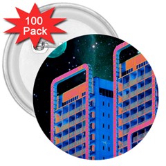 Fantasy City Architecture Building Cityscape 3  Buttons (100 Pack)  by Cemarart