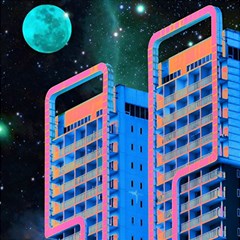 Fantasy City Architecture Building Cityscape Play Mat (square) by Cemarart
