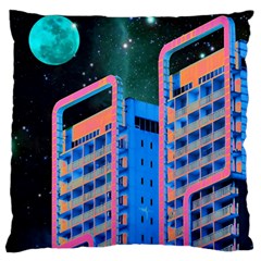 Fantasy City Architecture Building Cityscape Large Premium Plush Fleece Cushion Case (two Sides) by Cemarart