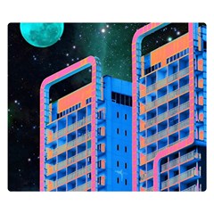 Fantasy City Architecture Building Cityscape Premium Plush Fleece Blanket (small) by Cemarart