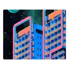 Fantasy City Architecture Building Cityscape Premium Plush Fleece Blanket (large) by Cemarart