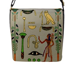 Egyptian Man Artifact Royal Flap Closure Messenger Bag (l) by Proyonanggan