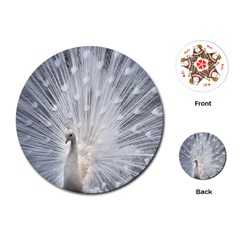 White Feathers, Animal, Bird, Feather, Peacock Playing Cards Single Design (round) by nateshop