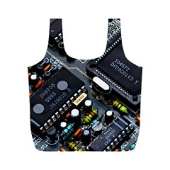 Motherboard Board Circuit Electronic Technology Full Print Recycle Bag (m) by Cemarart