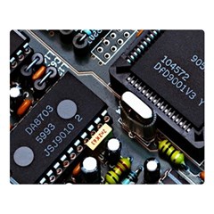 Motherboard Board Circuit Electronic Technology Two Sides Premium Plush Fleece Blanket (large) by Cemarart
