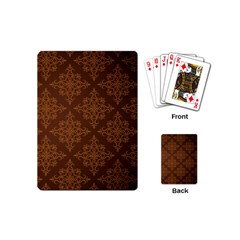 Brown Floral Pattern Floral Vintage Pattern, Brown Vintage Playing Cards Single Design (mini) by nateshop