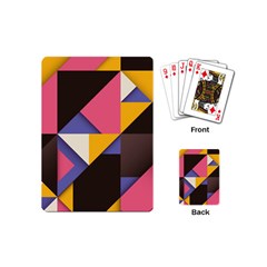 Retro Colorful Background, Geometric Abstraction Playing Cards Single Design (mini) by nateshop