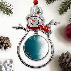 Background Flower Minimalist Metal Snowman Ornament by Grandong