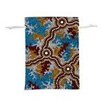 Authentic Aboriginal Art - Wetland Dreaming Lightweight Drawstring Pouch (S) Back